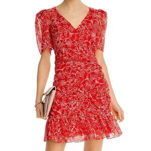 Parker Krislyn Silk Printed Ruched Mini Dress